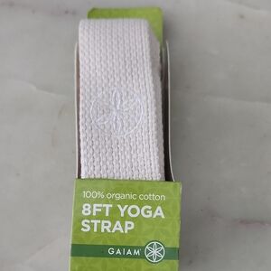 New GAIAM Organic Cotton 8ft Yoga Strap in Off-White